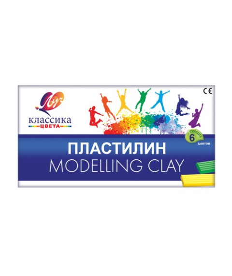 Pastă de modelat Klassika, 6 culori x 20 gr. + cutit